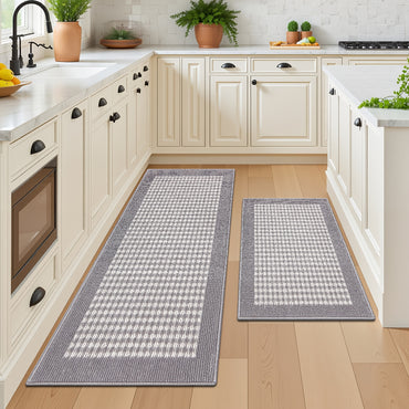 Kitchen Mat Sets 2/3 Piece Water Absorbent Kitchen Floor Rugs Non Slip Entrance Runner Rugs Farmhouse Laundry Throw mats Machine Washable Carpet Sets for Indoormat Balcony Garage
