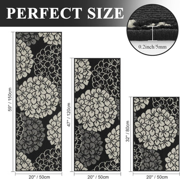 Kitchen Rugs and Mats Set of 3 Non Skid Washable Absorbent Laundry Floor Mat