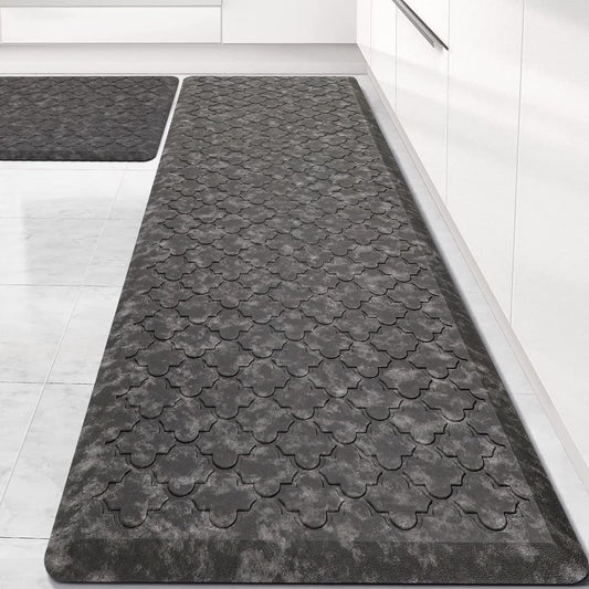HEBE Anti Fatigue Kitchen Mat 2 Set, 20" x 30"+20"x 60", Thick 0.5 inch Non Slip Waterproof Kitchen Rugs and Mats