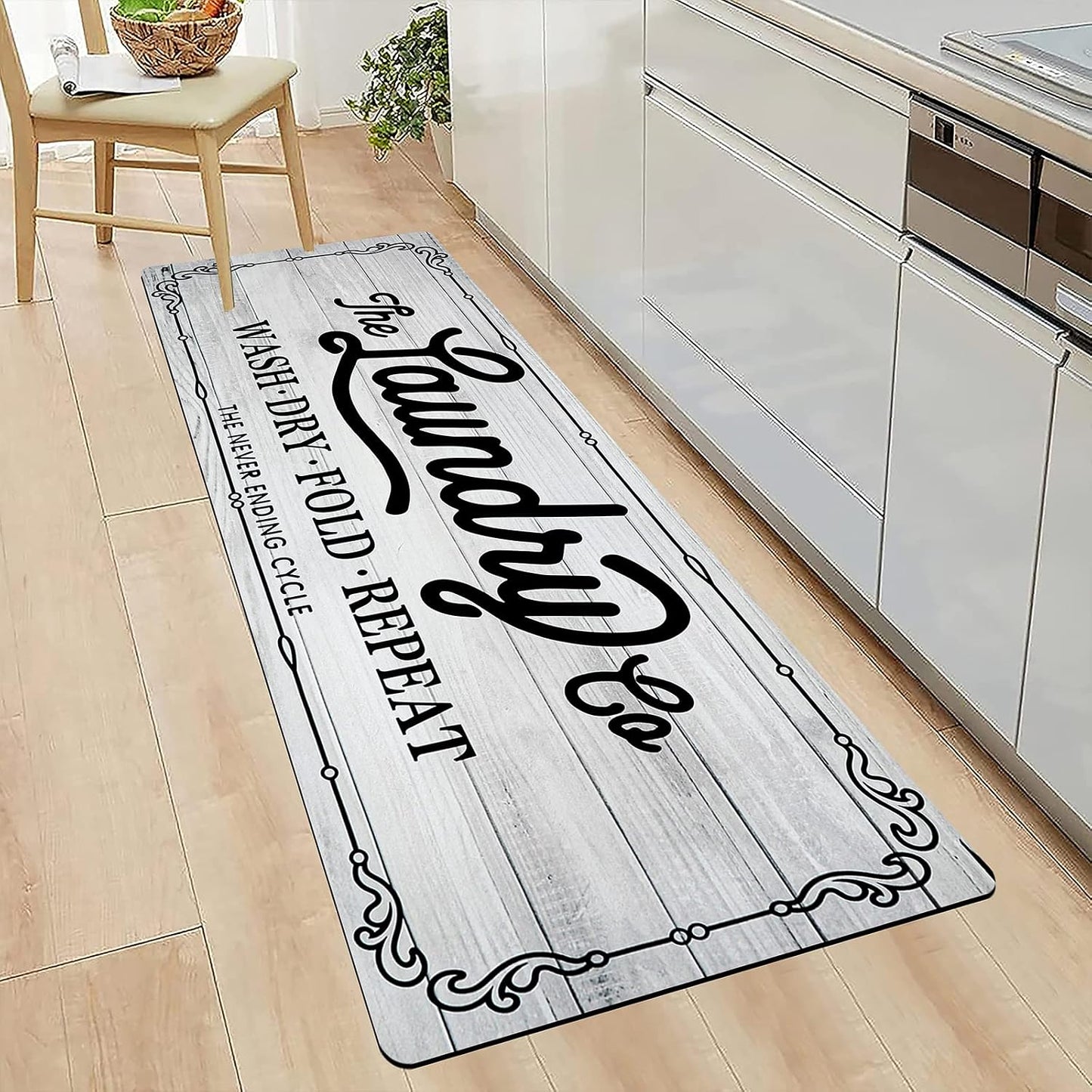 HEBE Farmhouse Kitchen Rug 20"X48", Non Slip, Washable, Machine Made