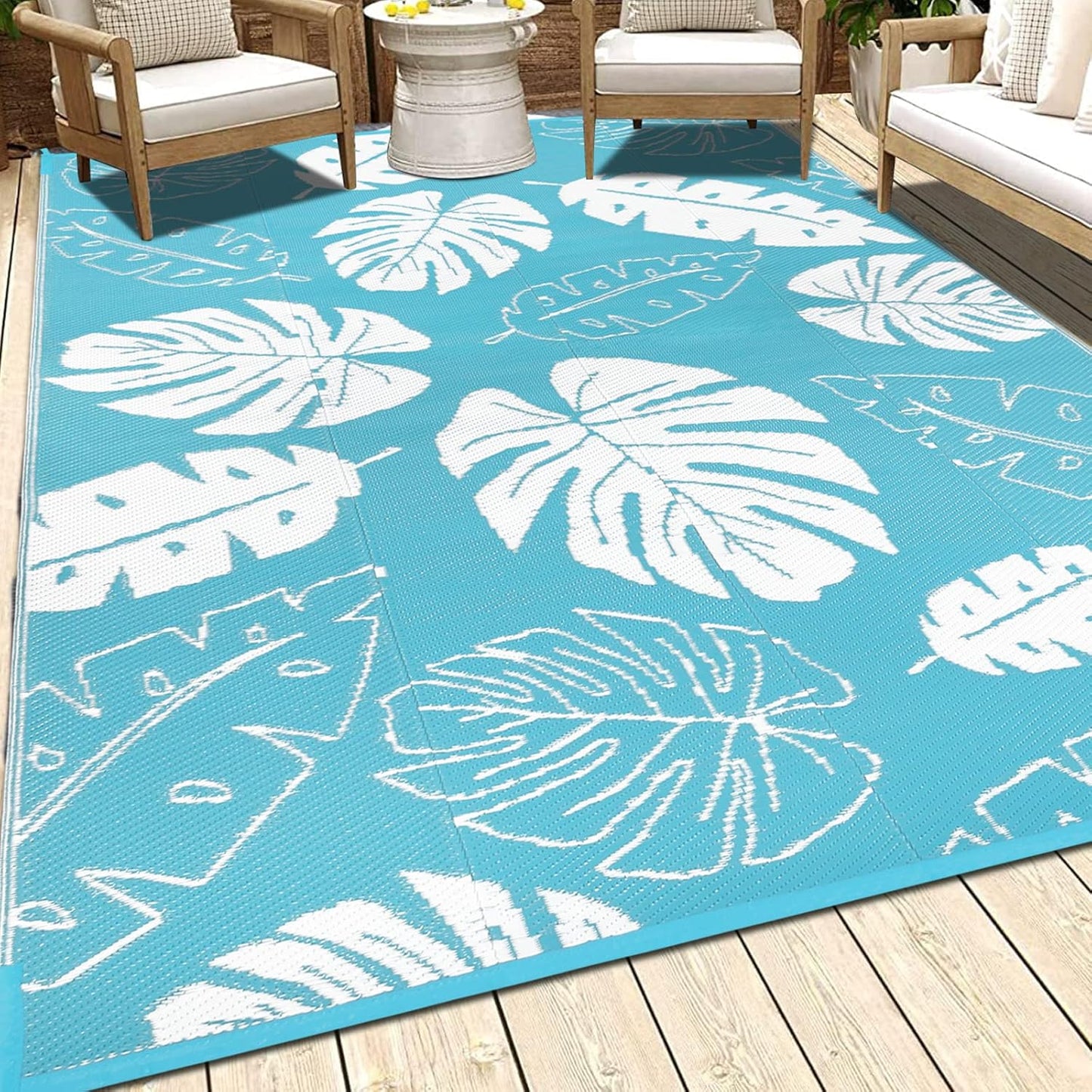 Outdoor Rug for Patios Waterproof Clearance Reversible Patio Mat Plastic Straw Rug RV Camping Mat Outside Area Rug Carpet for Camping RV,Porch,Deck,Balcony,Camper,Backyard