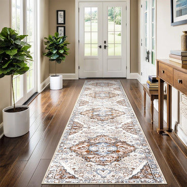 HEBE Boho Indoor Hallway Runner Rug Oriental Non Slip Machine Washable Area Rug Distressed Vintage Floor Carpet for Bedroom Kitchen Dinning/Living/Laundry Room