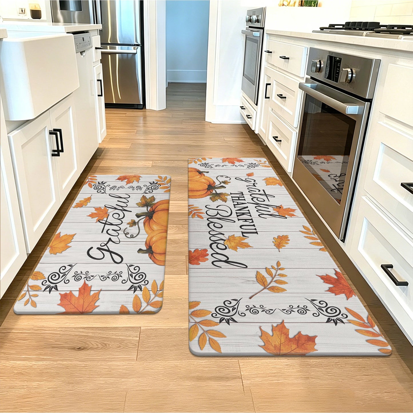 HEBE 2-Piece Kitchen Rugs Set, Non-Slip Waterproof Farmhouse Floor Mats ο»Ώ
