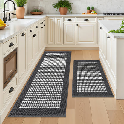 Kitchen Mat Sets 2/3 Piece Water Absorbent Kitchen Floor Rugs Non Slip Entrance Runner Rugs Farmhouse Laundry Throw mats Machine Washable Carpet Sets for Indoormat Balcony Garage