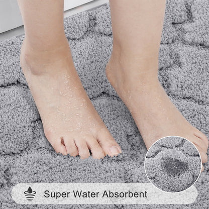 Bathroom Rugs Set of 3,Absorbent Non-Slip Machine Washable Bath Rugs
