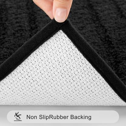 HEBE Microfiber Bathroom Rugs Sets 3 Piece,Super Absorbent Non Slip Bath Mats Rugs for Bathroom