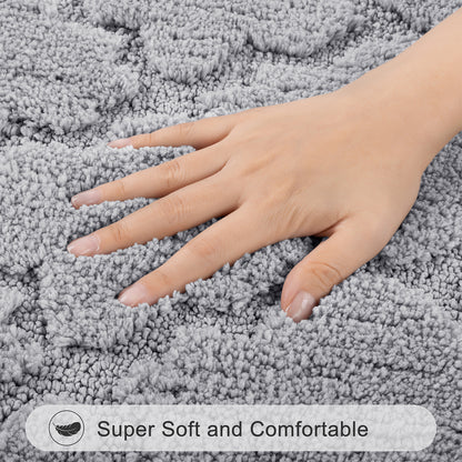 Bathroom Rugs Set of 3,Absorbent Non-Slip Machine Washable Bath Rugs