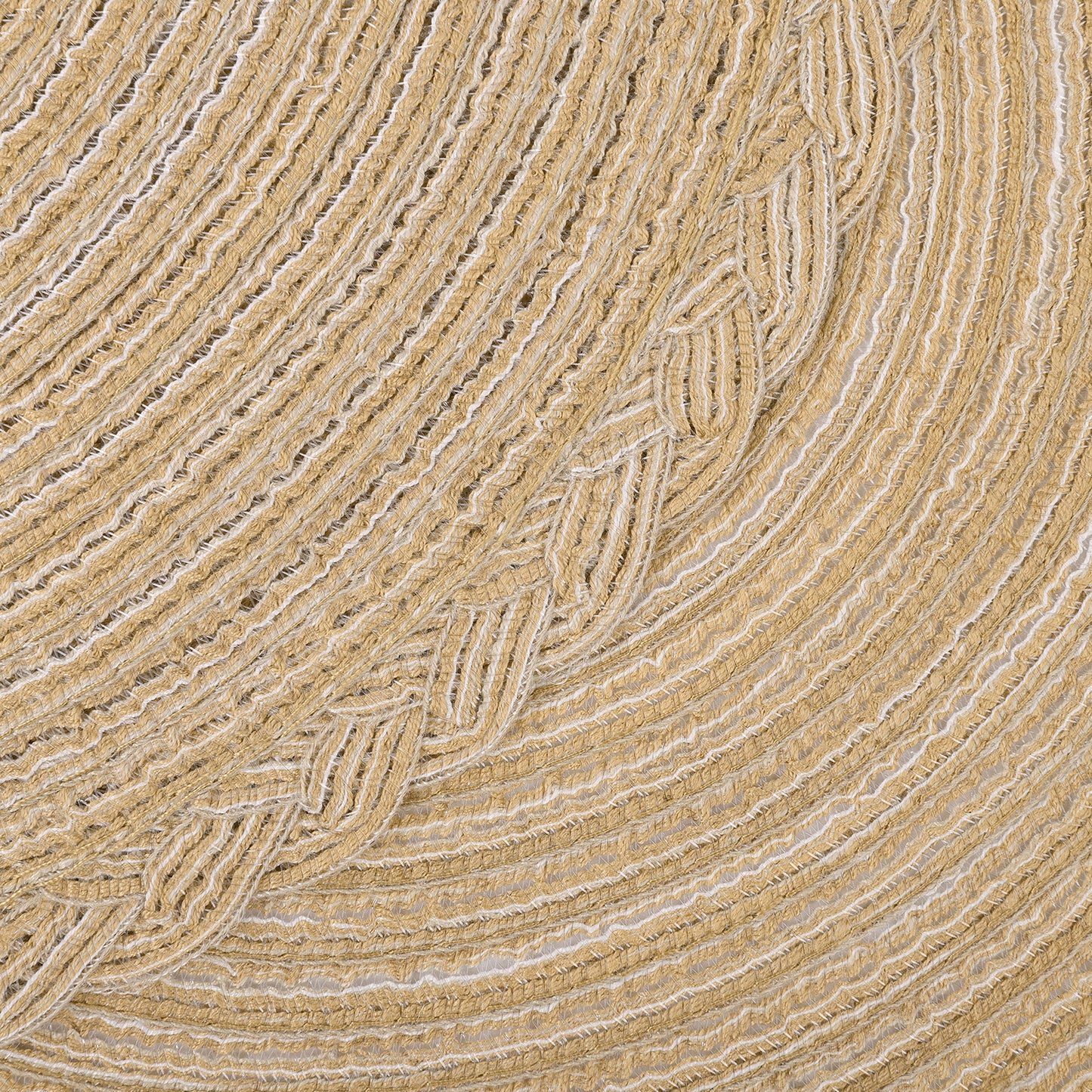 HEBE 15" Braid Round Placemat Set of 6, Large Cotton Woven Non-Slip Placemat Set of 6 Heat Resistant Placemat 6 Piece