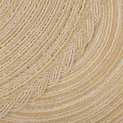 HEBE 15" Braid Round Placemat Set of 6, Large Cotton Woven Non-Slip Placemat Set of 6 Heat Resistant Placemat 6 Piece