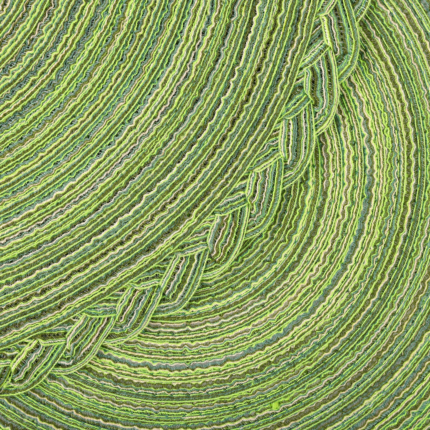 HEBE 15" Braid Round Placemat Set of 6, Large Cotton Woven Non-Slip Placemat Set of 6 Heat Resistant Placemat 6 Piece