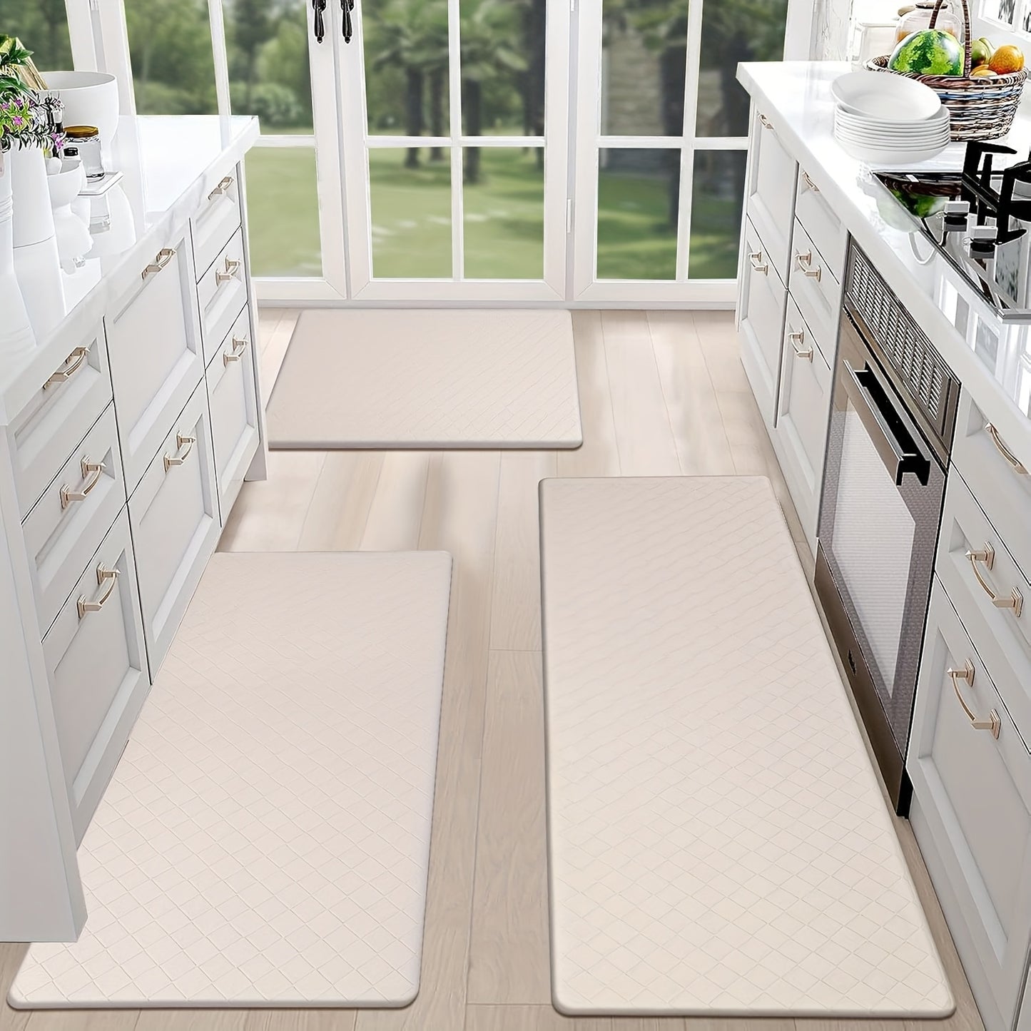 Anti Fatigue 3 Piece Waterproof Kitchen Mats - Non Slip Comfort Standing Mat Runner for Home Office, Sink, Laundry
