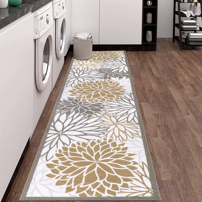 HEBE Hallway Runner Rug Non Slip Laundry Room Rug Runner Washable Kitchen Floor Carpet Rug Runner Farmhouse Entryway Mat Floral Area Rugs Runners for Hallway Bathroom Bedroom
