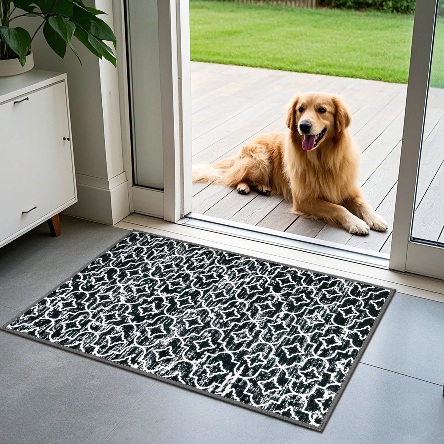 HEBE Kitchen Rug Set 3 Piece, Non Slip Machine Washable Mats for Home Floor and Living Room