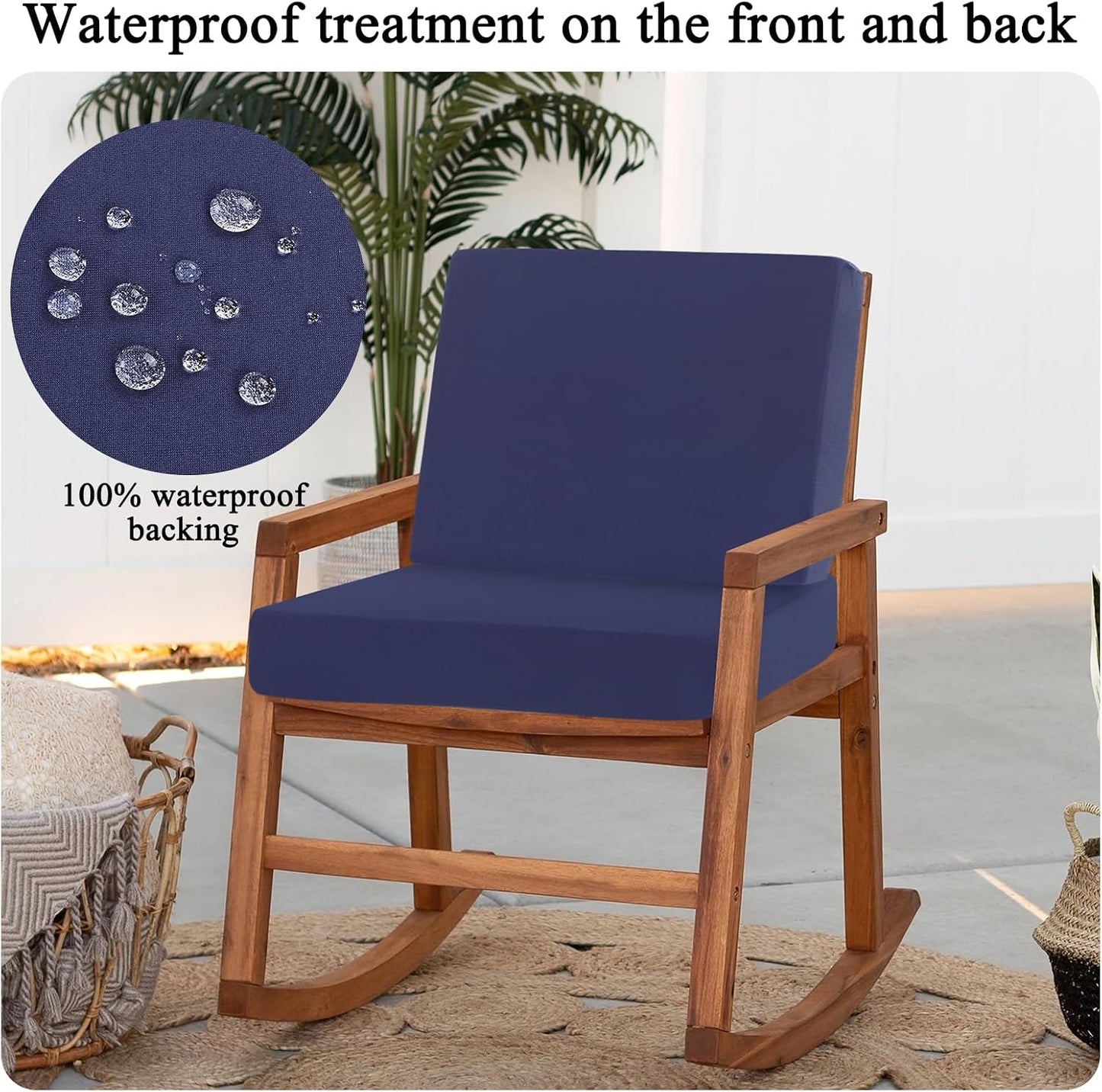 HEBE Stretch Patio Cushion Covers Set 12pcs,Waterproof Outdoor Couch Covers Replacement