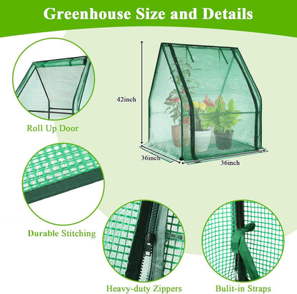 Portable Mini Greenhouse Small Green House with Waterproof Pad  Plant Cover Tent for Garden Small Plants Indoor Outdoor, Green PE