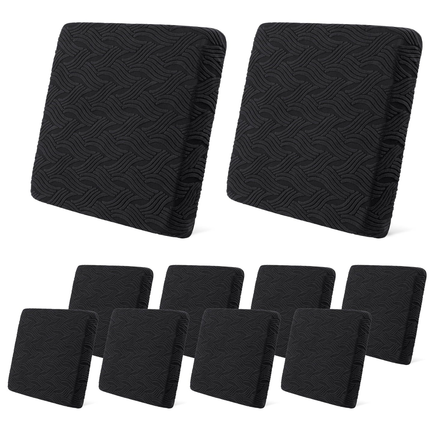 HEBE Stretch Patio Cushion Covers Set 10pcs,Waterproof Outdoor Couch Covers Replacement