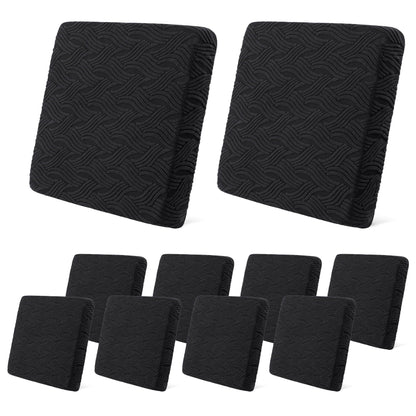 HEBE Stretch Patio Cushion Covers Set 10pcs,Waterproof Outdoor Couch Covers Replacement