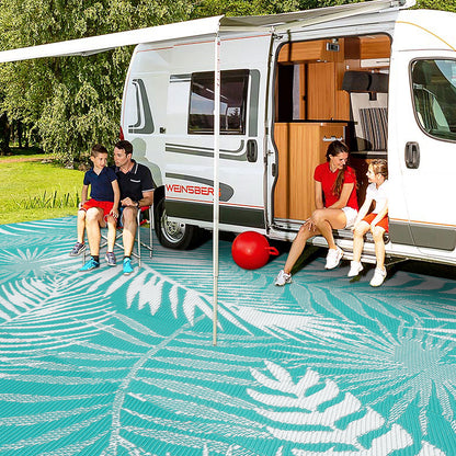 Outdoor Rug for Patio Reversible Plastic Straw Patio Camping Rug