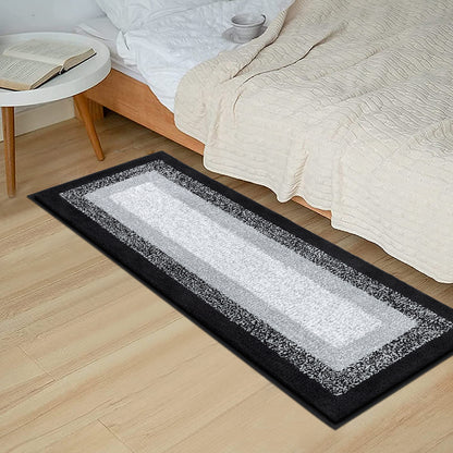 HEBE Bathroom Rug Set 2 Piece, Non-Slip Plush Shaggy Bath Mat, Soft Shaggy Absorbent Microfiber Bath Rugs Machine Washable Bath Mat with U-Shaped Toilet Mat for Bathroom