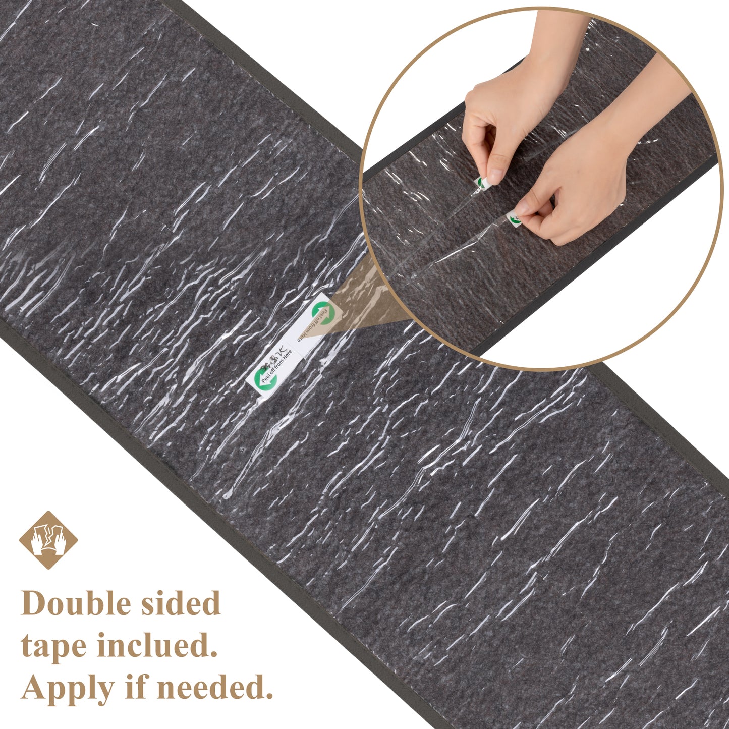 HEBE Carpet Stair Treads for Wooden Steps Indoor 15 Pack 8" X 30" Non Slip Self Adhesive Stairway Carpet Reusable Staircase Step Treads Edging Stair Rugs Runner for Kids and Pets