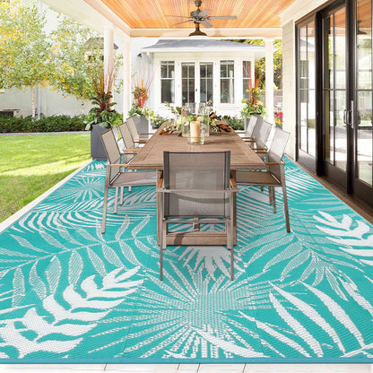 Outdoor Rug for Patio Reversible Plastic Straw Patio Camping Rug