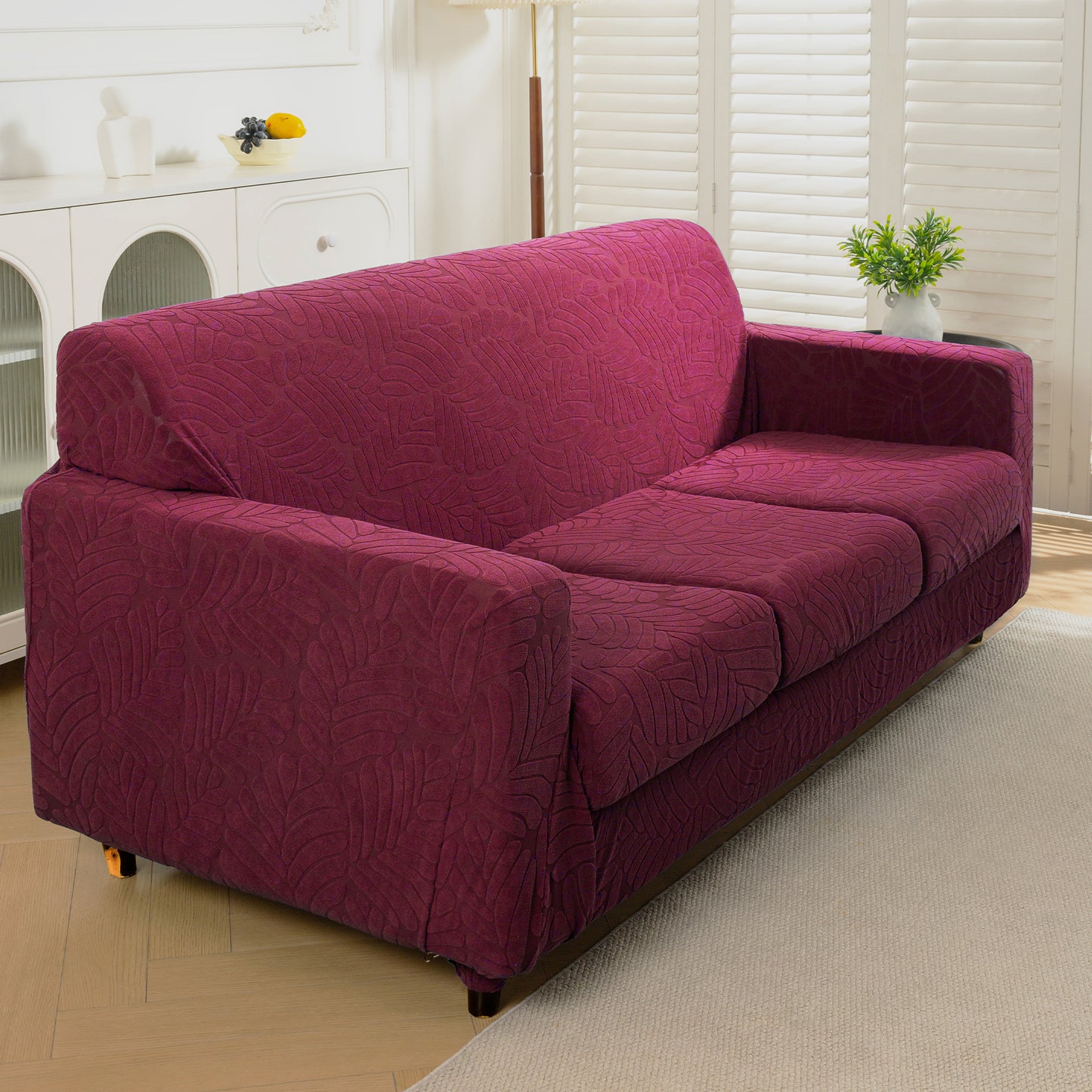 4 Pieces TPU Waterproof Couch Covers for 3 Cushion Sofa Slipcovers