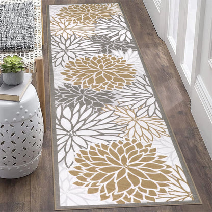 HEBE Hallway Runner Rug Non Slip Laundry Room Rug Runner Washable Kitchen Floor Carpet Rug Runner Farmhouse Entryway Mat Floral Area Rugs Runners for Hallway Bathroom Bedroom