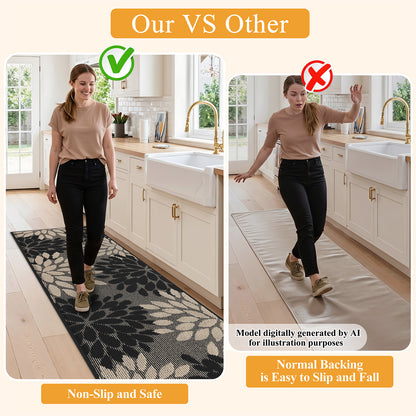 HEBE Indoor Door Mat, Non Slip Washable Mats for Front Door Entrance, Low Profile Dirt Trapper Doormat Entry Carpet for Entryway, Kitchen, Bathroom