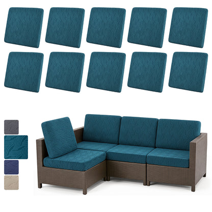 HEBE Stretch Patio Cushion Covers Set 10pcs,Waterproof Outdoor Couch Covers Replacement