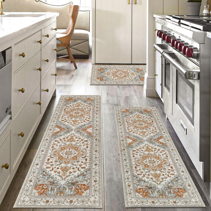 HEBE 3 Piece Non Slip Kitchen Rugs Set