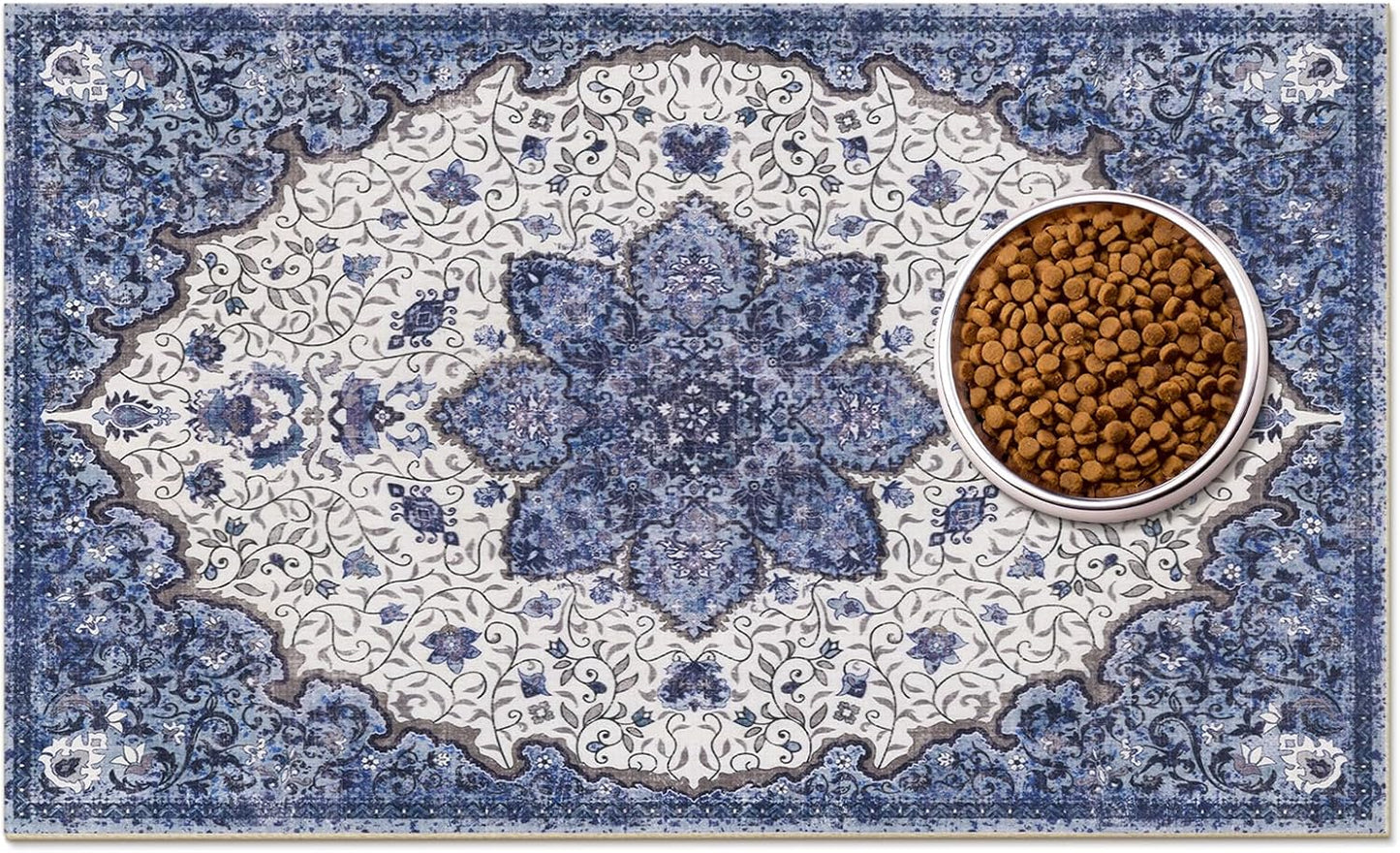 Washable Pet Bowl Mats Boho Non-Slip Feeding Mat