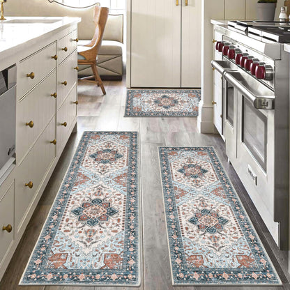 HEBE 3 Piece Non Slip Kitchen Rugs Set