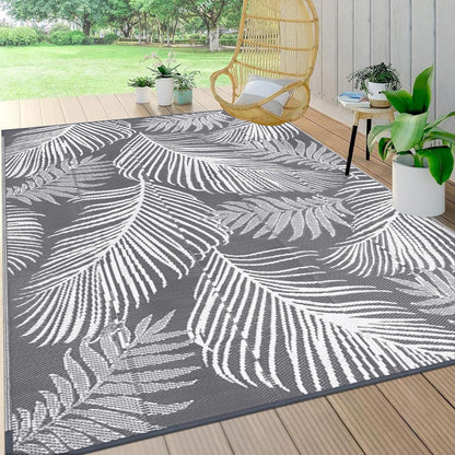 Waterproof Outdoor Rug  Reversible Plastic Straw Patio Camping Rug, Indoor Outdoor RV Mat Carpet for Deck, Camper, Porch, Balcony, Backyard, Picnic