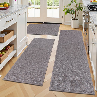 3 Piece Kitchen Rug Set Non-Slip Washable Weave Accent Floor Mats