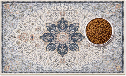 Washable Pet Bowl Mats Boho Non-Slip Feeding Mat