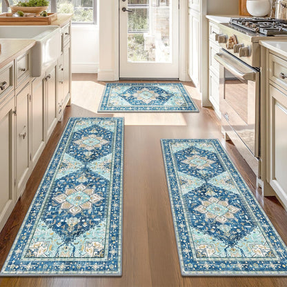 HEBE 3 Piece Non Slip Kitchen Rugs Set