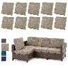 HEBE Stretch Patio Cushion Covers Set 10pcs,Waterproof Outdoor Couch Covers Replacement