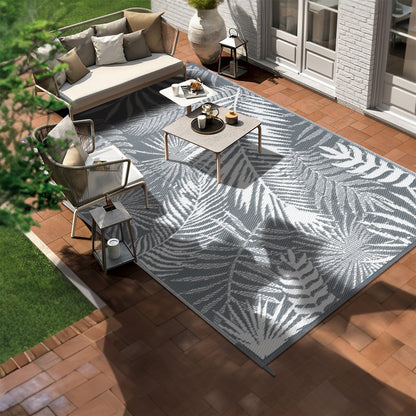 Outdoor Rug for Patio Reversible Plastic Straw Patio Camping Rug