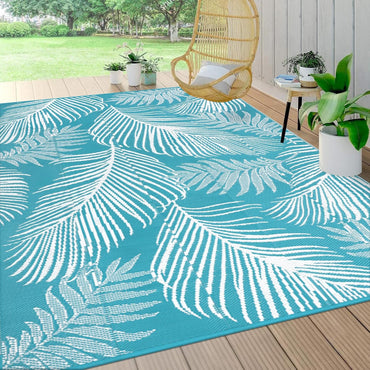 Waterproof Outdoor Rug  Reversible Plastic Straw Patio Camping Rug, Indoor Outdoor RV Mat Carpet for Deck, Camper, Porch, Balcony, Backyard, Picnic