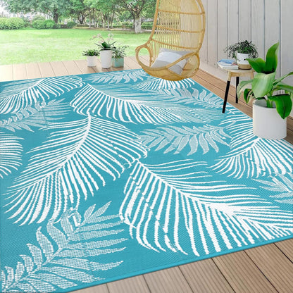 Waterproof Outdoor Rug  Reversible Plastic Straw Patio Camping Rug, Indoor Outdoor RV Mat Carpet for Deck, Camper, Porch, Balcony, Backyard, Picnic