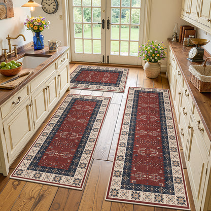 Kitchen Rug Set 3Pcs, Boho Rug Sets Non Slip Washable for Floor Thick Farmhouse Kitchen Decor Runner Rugs