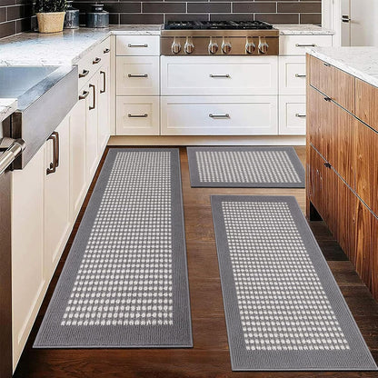 Kitchen Mat Sets 2/3 Piece Water Absorbent Kitchen Floor Rugs Non Slip Entrance Runner Rugs Farmhouse Laundry Throw mats Machine Washable Carpet Sets for Indoormat Balcony Garage