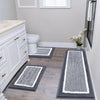 Bathroom Rug Set 3 Piece Non Slip Absorbent Bath Mats Set Microfiber Soft Bathroom Mat Plush Shaggy Bath Rugs Includes U-Shaped Toilet Mat for Bath Floor, Shower