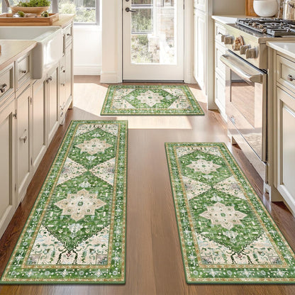 HEBE 3 Piece Non Slip Kitchen Rugs Set