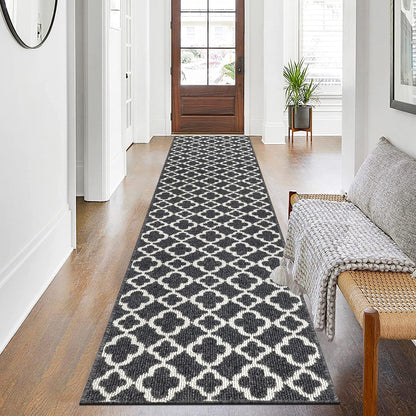 Long Runner Rug for Hallway  Non Slip Kitchen Floor Carpet Runners  Geometric Pattern Machine Washable Area Rug for Entryway Bathroom