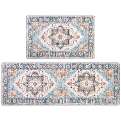 HEBE Anti Fatigue Kitchen Mat Set of 2 Cushioned Kitchen Floor Mats Waterproof Kitchen Rugs Non Slip Kitchen Runner Rug Comfort Soft Standing Mat Carpets