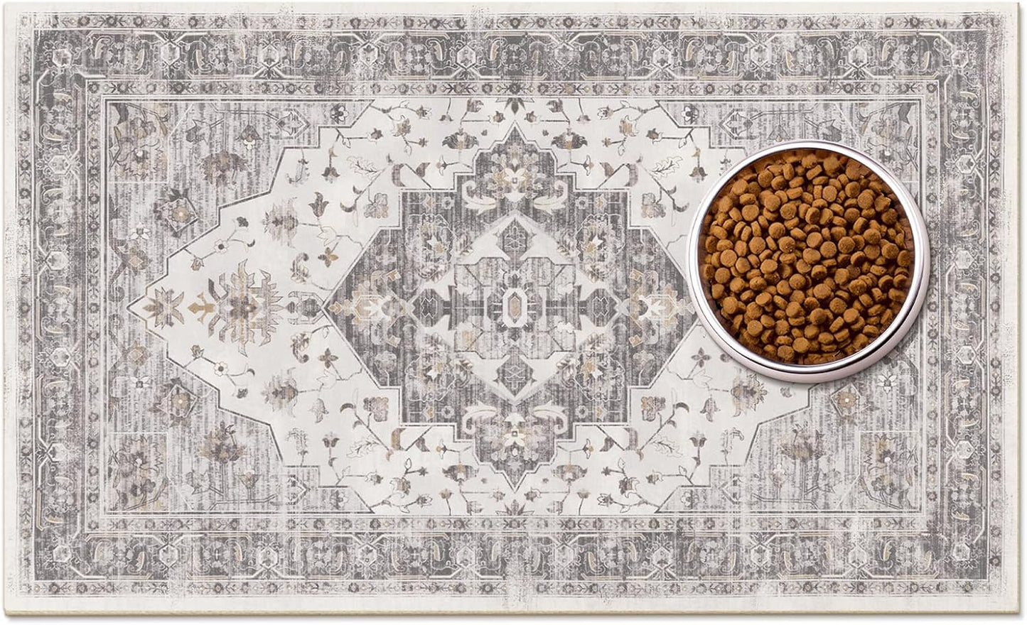 Washable Pet Bowl Mats Boho Non-Slip Feeding Mat