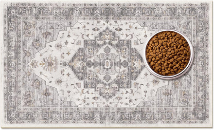 Washable Pet Bowl Mats Boho Non-Slip Feeding Mat