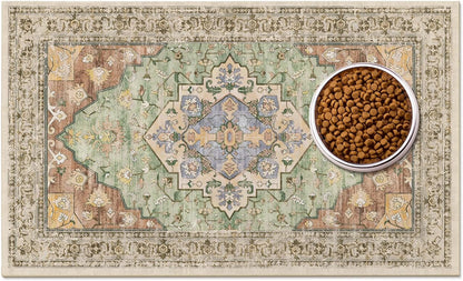 Washable Pet Bowl Mats Boho Non-Slip Feeding Mat