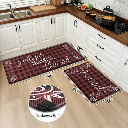 HEBE 2-Piece Kitchen Rugs Set, Non-Slip Waterproof Farmhouse Floor Mats ﻿